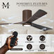 Atlas Irene-3HLK 52 inch Walnut Tone Flush Mount Paddle Fan, Flush Mounted